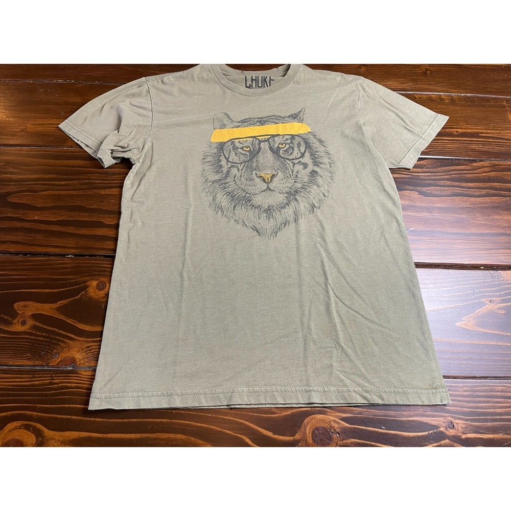 CHOKE Shirt, Men's Size Large, Green, LION Print, Short Sleeve